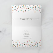 Gefeliciteerd Verjaardag Confetti Kalligrafie Kaar Kaart (Binnen)