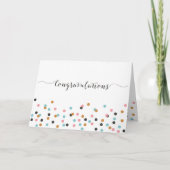 Gefeliciteerd Verjaardag Confetti Kalligrafie Kaar Kaart (Voorkant)