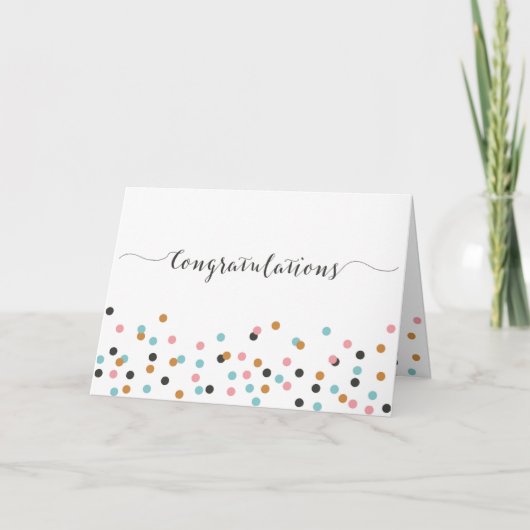 Gefeliciteerd Verjaardag Confetti Kalligrafie Kaar Kaart (Voorkant)