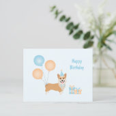 Gefeliciteerd Verjaardag Corgi Hond Briefkaart (Staand voorkant)