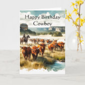 Gefeliciteerd Verjaardag Cowboy Groet  Kaart (Gele Bloem)