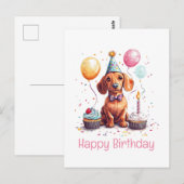 Gefeliciteerd Verjaardag Dachshond Hond  Briefkaart (Voorkant / Achterkant)