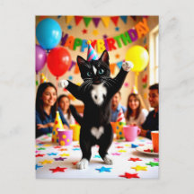 Gefeliciteerd verjaardag | Dansfeest kat