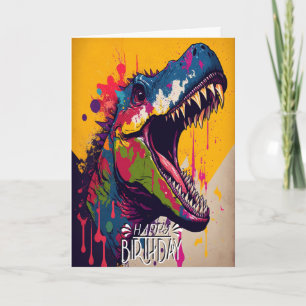 Gefeliciteerd Verjaardag Dinosaur Kinderen Moderne Kaart