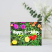 Gefeliciteerd Verjaardag Diverse Dahlias #1 Ansich Briefkaart (Staand voorkant)