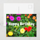 Gefeliciteerd Verjaardag Diverse Dahlias #1 Ansich Briefkaart (Voorkant / Achterkant)