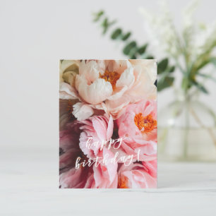 Gefeliciteerd verjaardag! Elegante roze en blozend Briefkaart