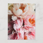 Gefeliciteerd verjaardag! Elegante roze en blozend Briefkaart (Voorkant)