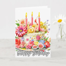 Gefeliciteerd verjaardag | Elegante verjaardagstaa Kaart