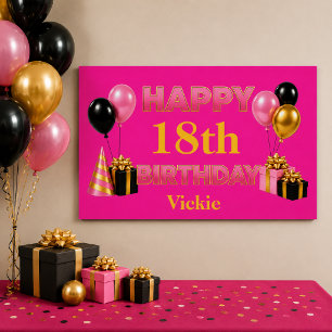 Gefeliciteerd Verjaardag Elke Leeftijd Roze Perfect Poster