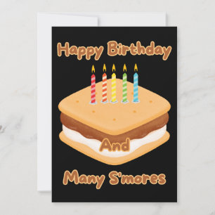 Gefeliciteerd Verjaardag En Veel S'mores Uitnodigi Kaart