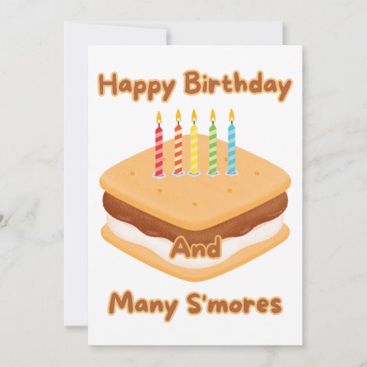 Gefeliciteerd Verjaardag En Veel S'mores Uitnodigi Kaart (Voorkant)