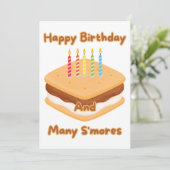 Gefeliciteerd Verjaardag En Veel S'mores Uitnodigi Kaart (Staand voorkant)