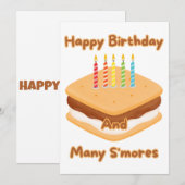 Gefeliciteerd Verjaardag En Veel S'mores Uitnodigi Kaart (Voorkant / Achterkant)