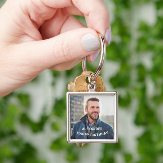 Gefeliciteerd Verjaardag Foto Personaliseer Sleutelhanger (Hand)