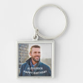 Gefeliciteerd Verjaardag Foto Personaliseer Sleutelhanger (Voorkant)