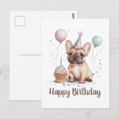 Gefeliciteerd Verjaardag Franse Bulldog Briefkaart (Voorkant / Achterkant)