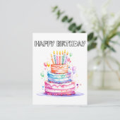 Gefeliciteerd verjaardag | Geniet van een stuk taa Briefkaart (Staand voorkant)