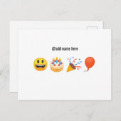 Gefeliciteerd verjaardag | Gepersonaliseerde Emoji Briefkaart (Voorkant / Achterkant)