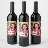 Gefeliciteerd verjaardag | Gepersonaliseerde Retro Wijn Etiket (Flessen)