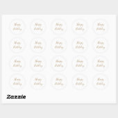 Gefeliciteerd Verjaardag Goud Aangepaste Kleur Tek Ronde Sticker (Vel)