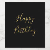 Gefeliciteerd Verjaardag Gouden Geel Aangepaste Te Wijn Etiket (Enkel label)