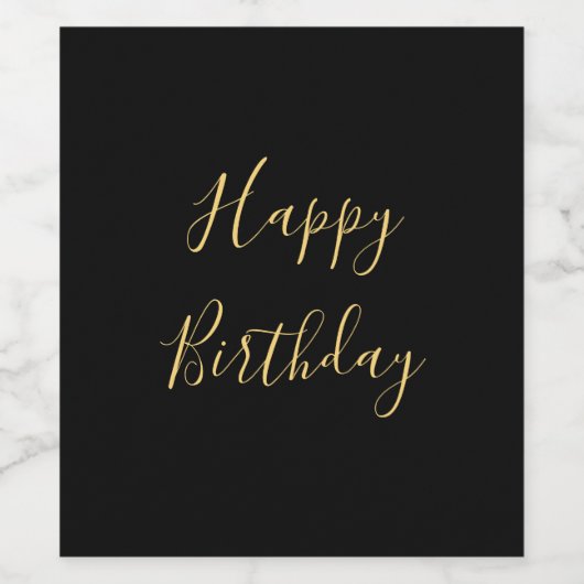 Gefeliciteerd Verjaardag Gouden Geel Aangepaste Te Wijn Etiket (Enkel label)