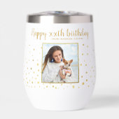 Gefeliciteerd Verjaardag Gouden Glitter Foto Elk J (Voorkant)