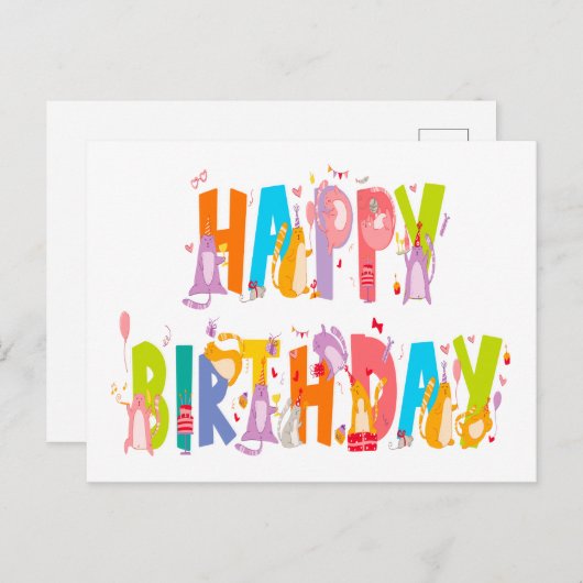 Gefeliciteerd Verjaardag Grappige Kattenliefhebber Briefkaart (Voorkant / Achterkant)