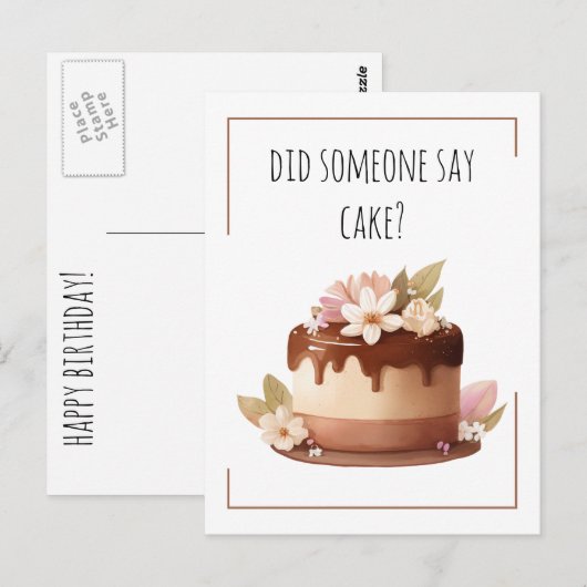 Gefeliciteerd Verjaardag Grappige Koffie Cake Briefkaart (Voorkant / Achterkant)