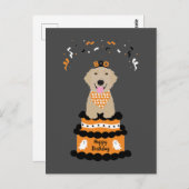 Gefeliciteerd Verjaardag Halloween Goud Retriever Briefkaart (Voorkant / Achterkant)