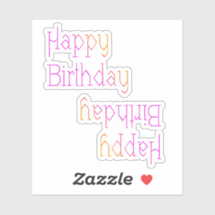 Gefeliciteerd Verjaardag Helder Roze Geel Sticker