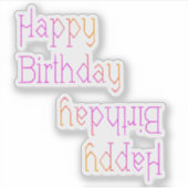 Gefeliciteerd Verjaardag Helder Roze Geel Sticker (Voorkant)