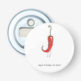 Gefeliciteerd Verjaardag Hete Stuff. Verjaardag Button Flesopener