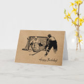 Gefeliciteerd verjaardag! Hockeykaart inkt schets Kaart (Gele Bloem)