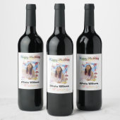 Gefeliciteerd verjaardag huwelijk  wijn etiket (Flessen)