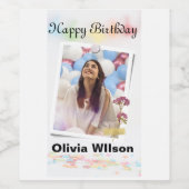 Gefeliciteerd verjaardag huwelijk  wijn etiket (Enkel label)