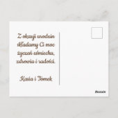 Gefeliciteerd verjaardag in het Pools urodziny oma Briefkaart (Achterkant)