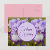 Gefeliciteerd Verjaardag Iris bloemendame Kaart (Voorkant / Achterkant)