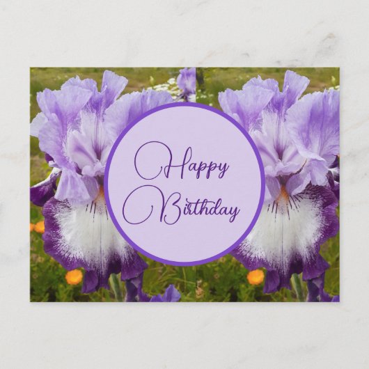 Gefeliciteerd Verjaardag Iris bloemendame Kaart (Voorkant)