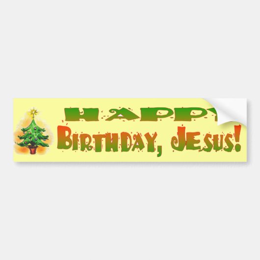 GEFELICITEERD VERJAARDAG JESUS BUMPERSTICKER (Voorkant)