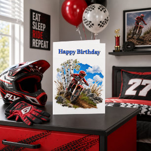 Gefeliciteerd Verjaardag Jongens Dirt Bike Motocro Kaart