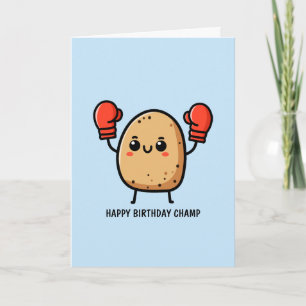 Gefeliciteerd Verjaardag Kampioen Boksen Aardappel Kaart