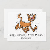 Gefeliciteerd Verjaardag Kat Briefkaart (Voorkant / Achterkant)