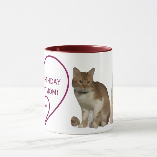 Gefeliciteerd Verjaardag Kat Moeder Foto's en Hart Mok (Midden)