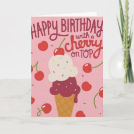 Gefeliciteerd Verjaardag Kers Op Top Kaart