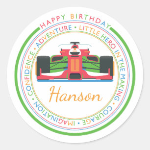 Gefeliciteerd verjaardag   Klassieke eenvoudige aa Ronde Sticker