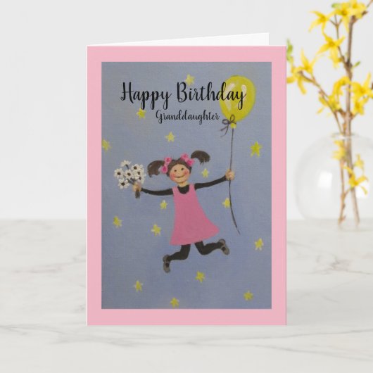 Gefeliciteerd verjaardag, kleindochter/ verjaardag kaart (Gele Bloem)