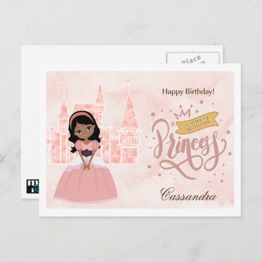 Gefeliciteerd verjaardag, kleine prinses. Aangepas Briefkaart (Voorkant / Achterkant)
