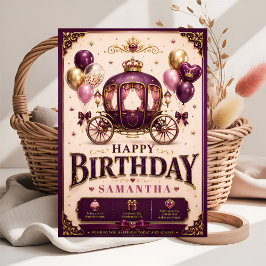 Gefeliciteerd verjaardag kleine prinsessenkoets kaart